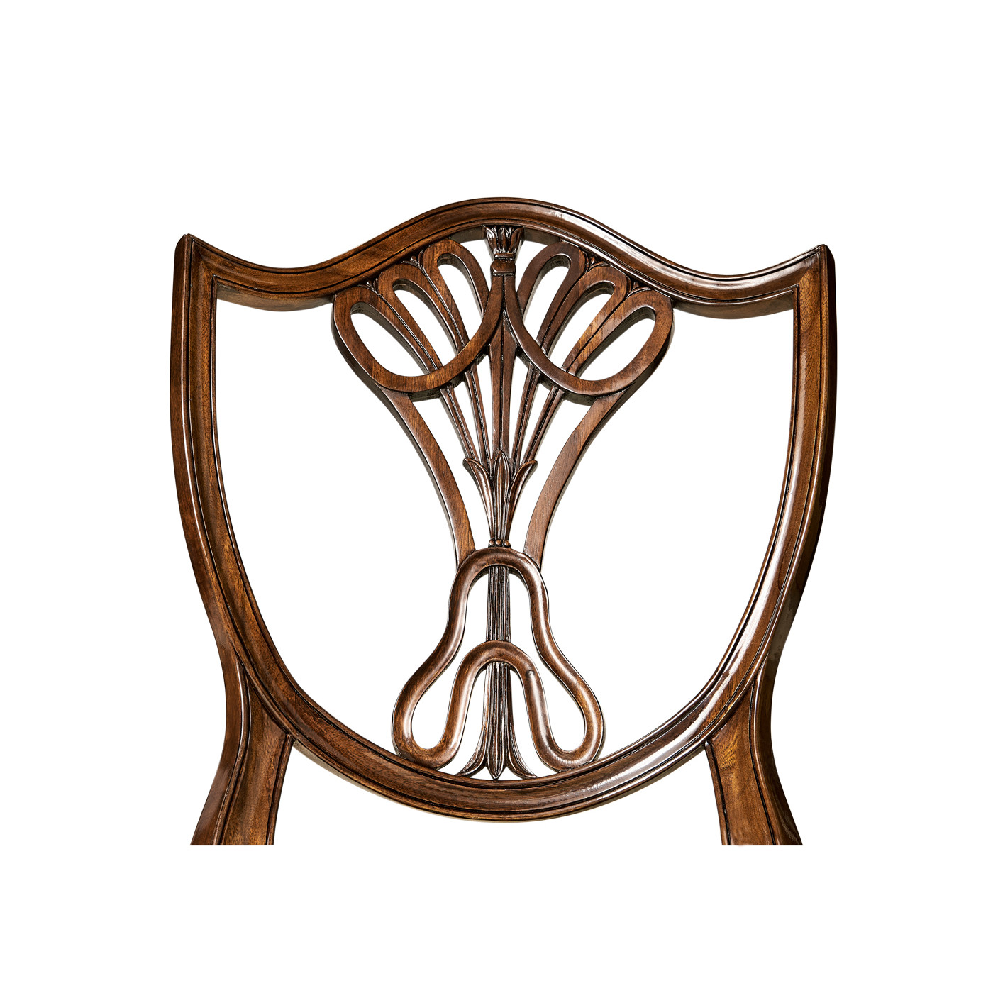 Sheraton Dining Side Chair with Shield Back in Mahogany High Gloss