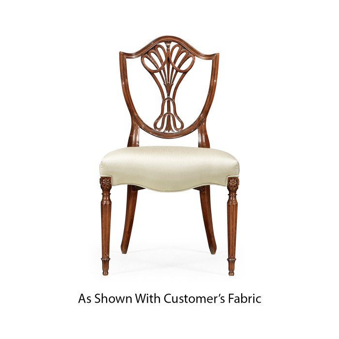 Sheraton Dining Side Chair with Shield Back in Mahogany High Gloss