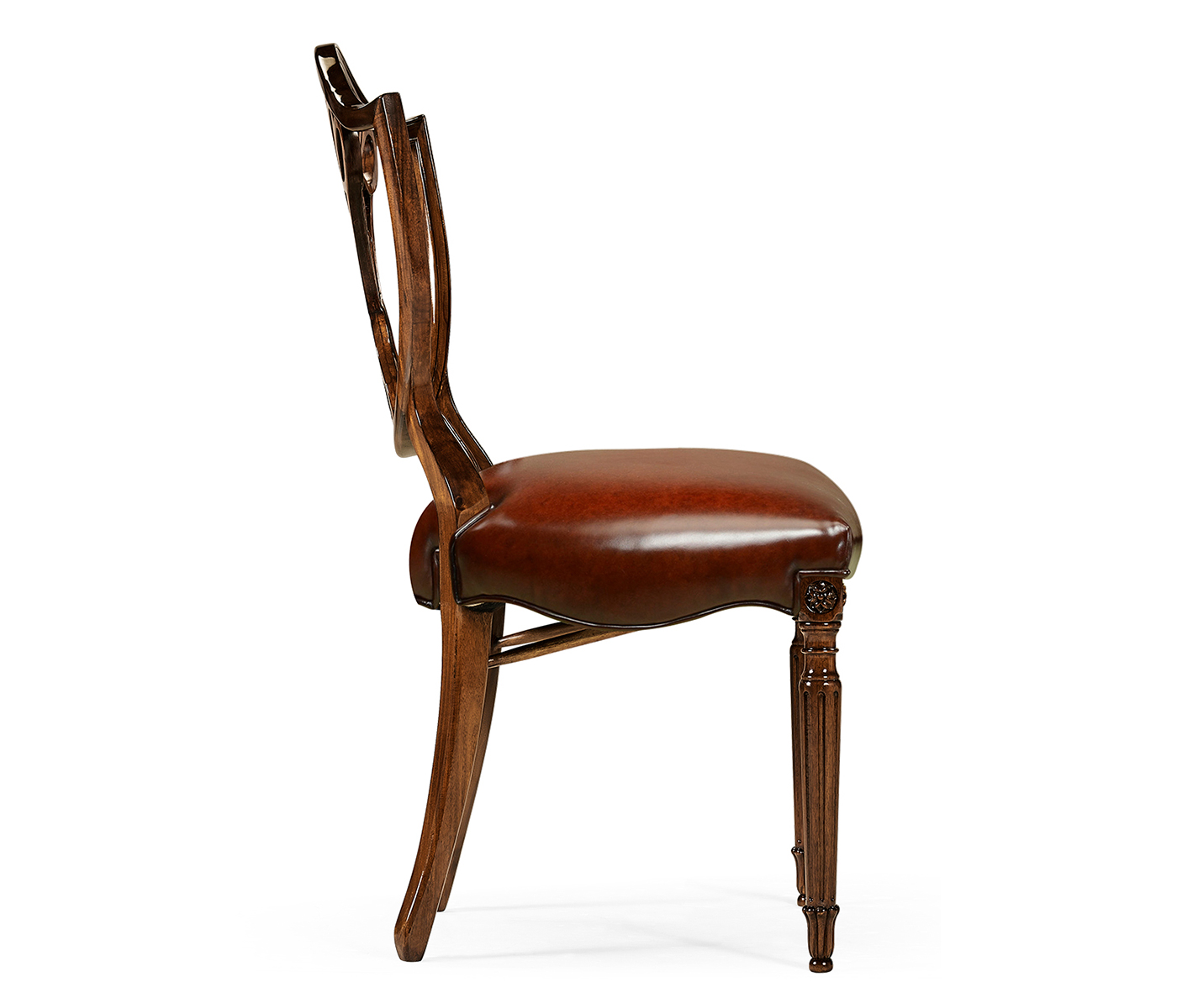 Sheraton Dining Side Chair with Shield Back in Mahogany High Gloss