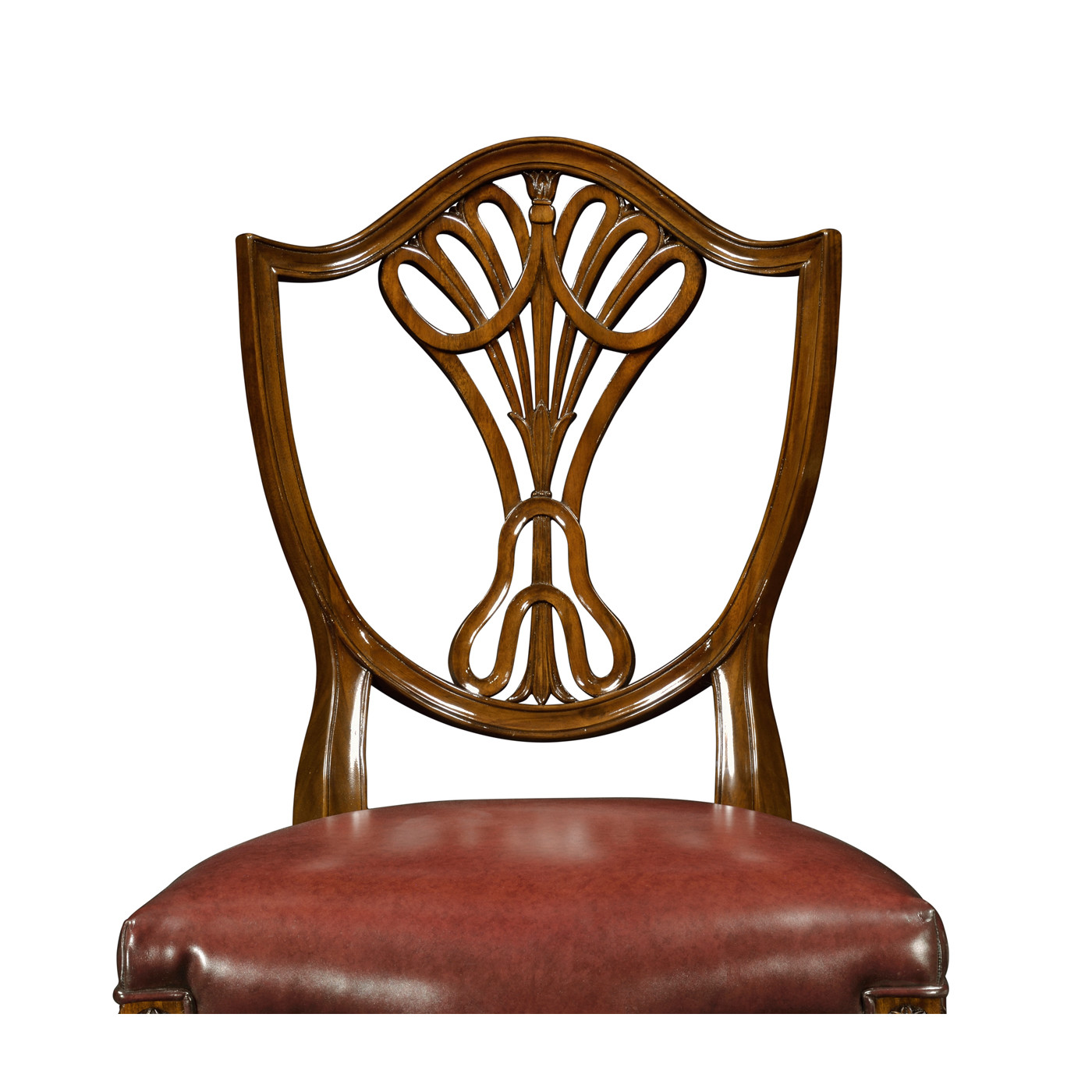 Sheraton Dining Side Chair with Shield Back in Mahogany High Gloss