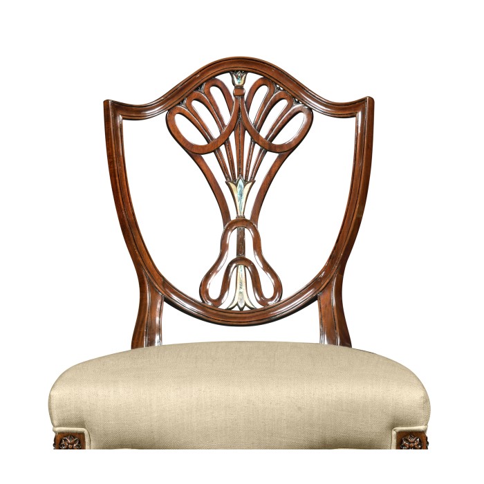 Sheraton Side Chair with Shield Back in Mahogany High Gloss & MOP Details
