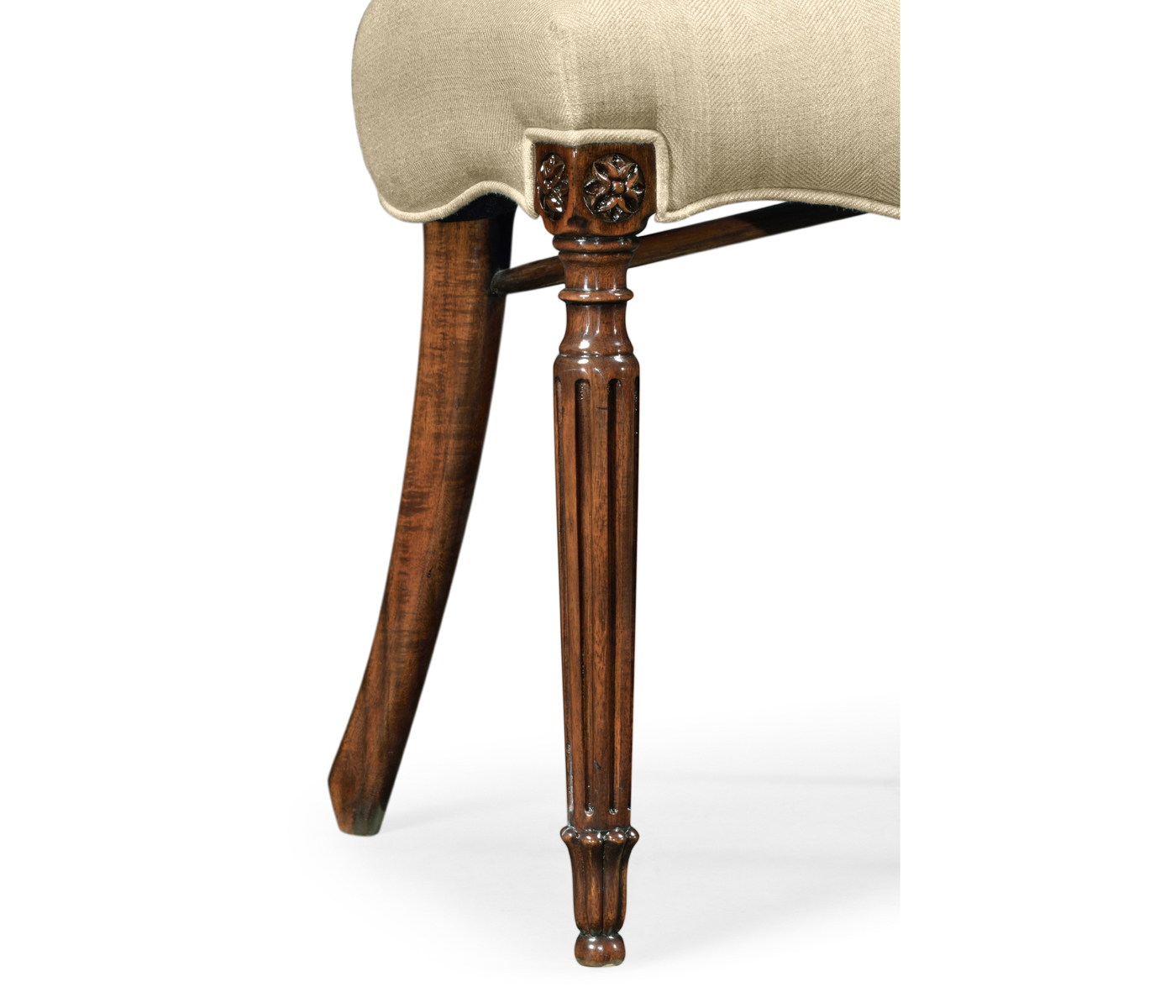 Sheraton Side Chair with Shield Back in Mahogany High Gloss & MOP Details