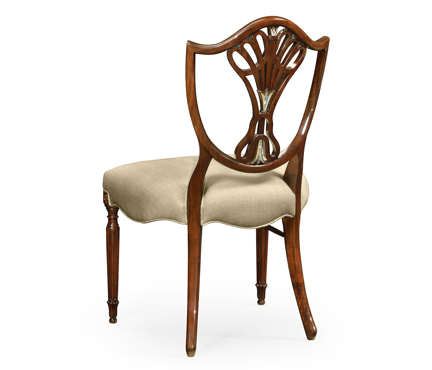 Sheraton Side Chair with Shield Back in Mahogany High Gloss & MOP Details