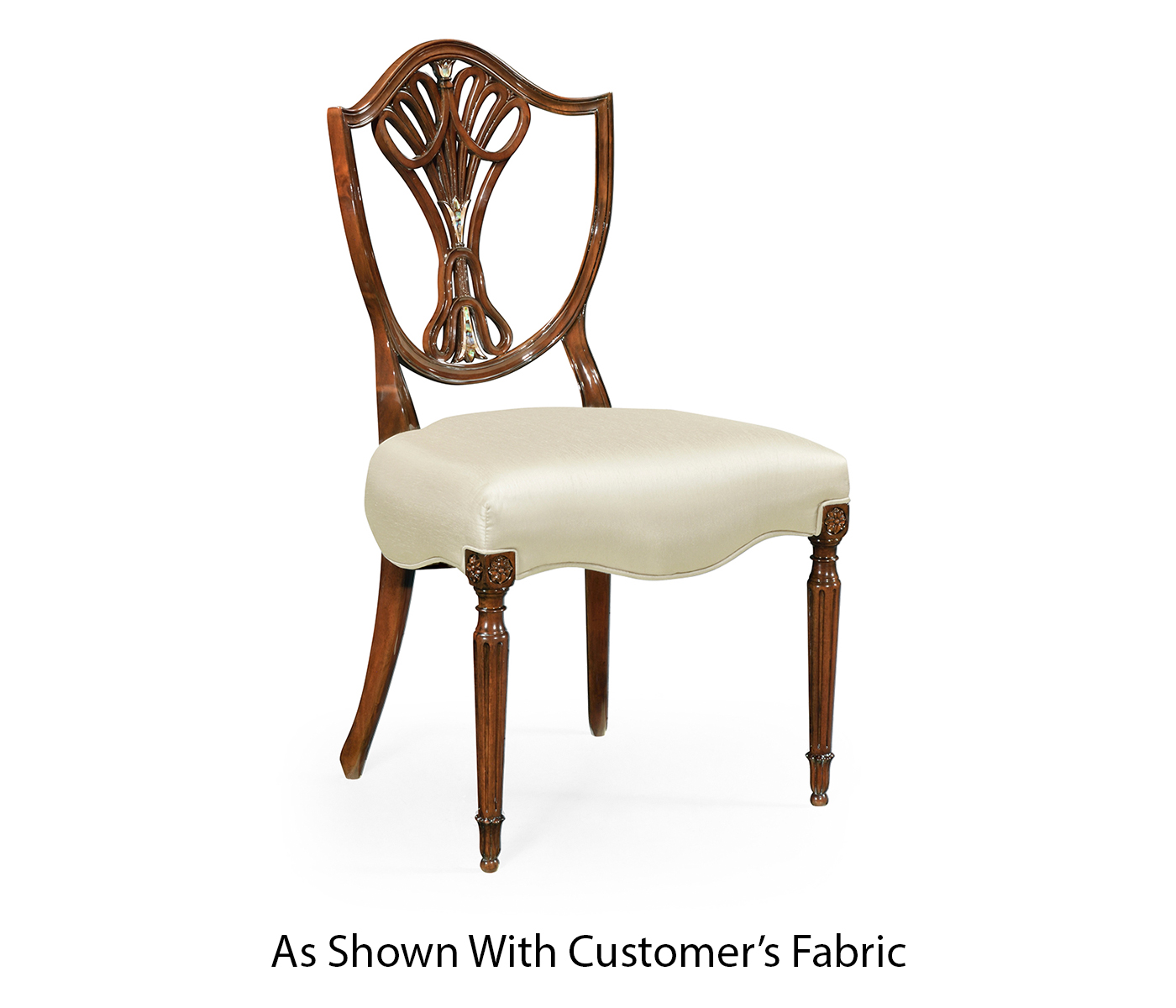Sheraton Side Chair with Shield Back in Mahogany High Gloss & MOP Details