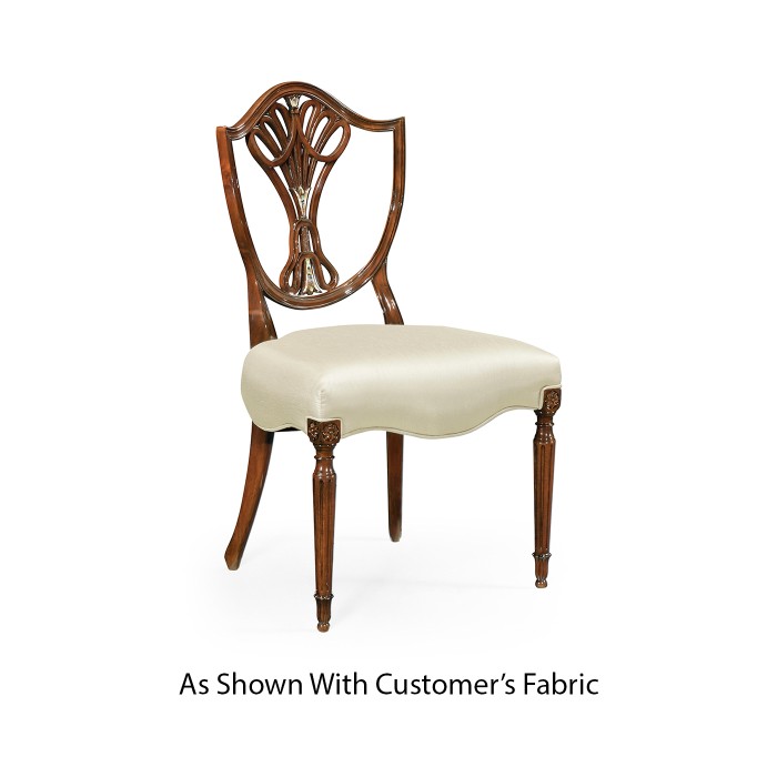 Sheraton Side Chair with Shield Back in Mahogany High Gloss & MOP Details