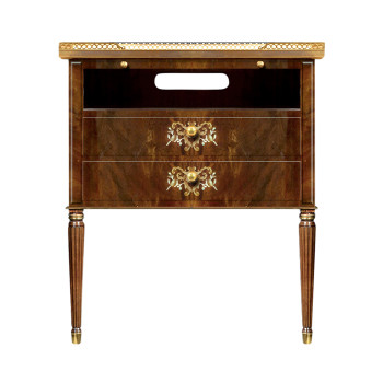 Swirl Mahogany & Mother of Pearl Nightstand