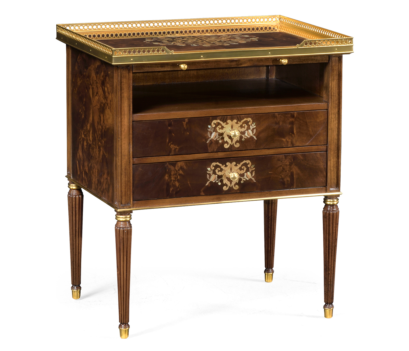 Swirl Mahogany & Mother of Pearl Nightstand