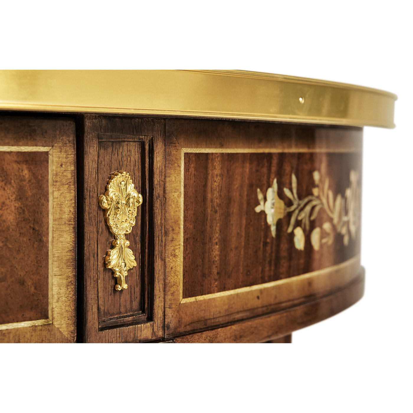 Large Demilune Console Table with Low Shelf