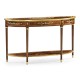 Large Demilune Console Table with Low Shelf