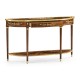 Large Demilune Console Table with Low Shelf