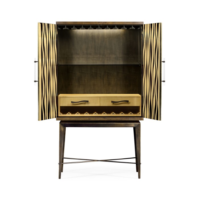 Textured Chestnut Drinks Cabinet