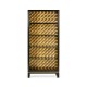 Black Bookcase with Interior Geometric Pattern