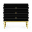 Rippled Black Lacquer Chest of Drawers
