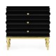Rippled Black Lacquer Chest of Drawers