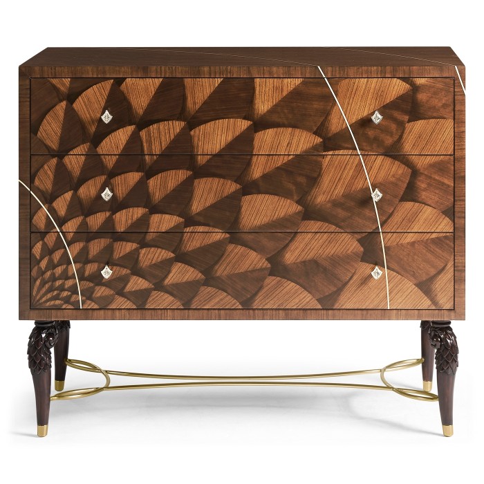 Feather Inlay Chest of Drawers