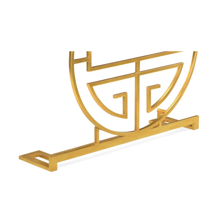 Gilded Oriental Medallion Smoky Black Console Table 