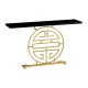 Gilded Oriental Medallion Smoky Black Console Table 