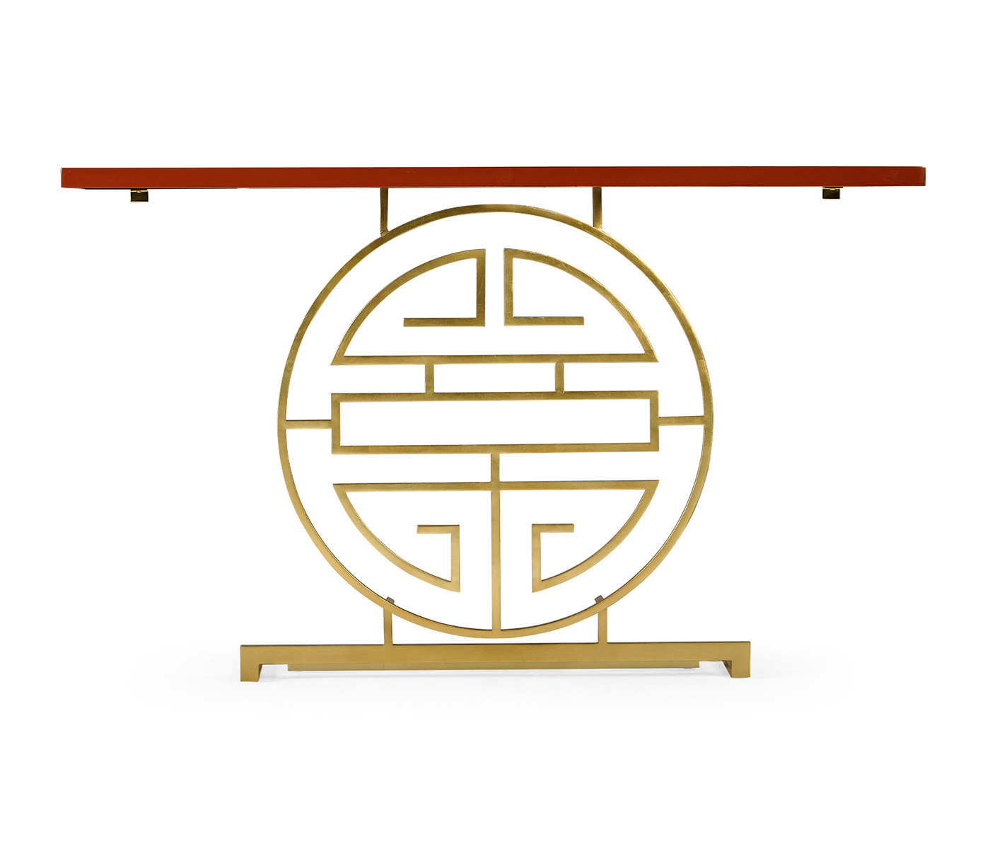Gilded Oriental Medallion Emperor Red Console Table 