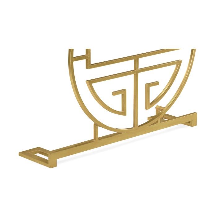 Gilded Oriental Medallion White Console Table 