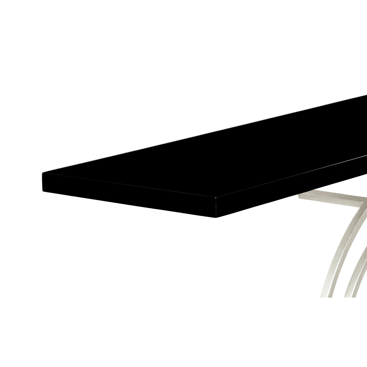 Silver Oriental Medallion Smoky Black Console Table 