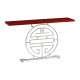 Silver Oriental Medallion Emperor Red Console Table 