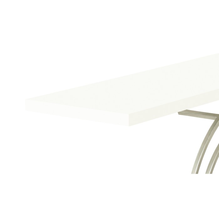 Silver Oriental Medallion White Console Table 