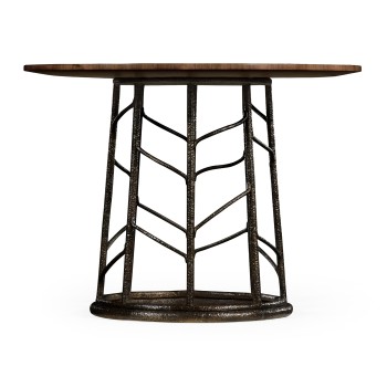 Circular Natural Walnut Continental Table