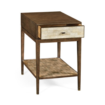 Square Natural Walnut Bedside Table