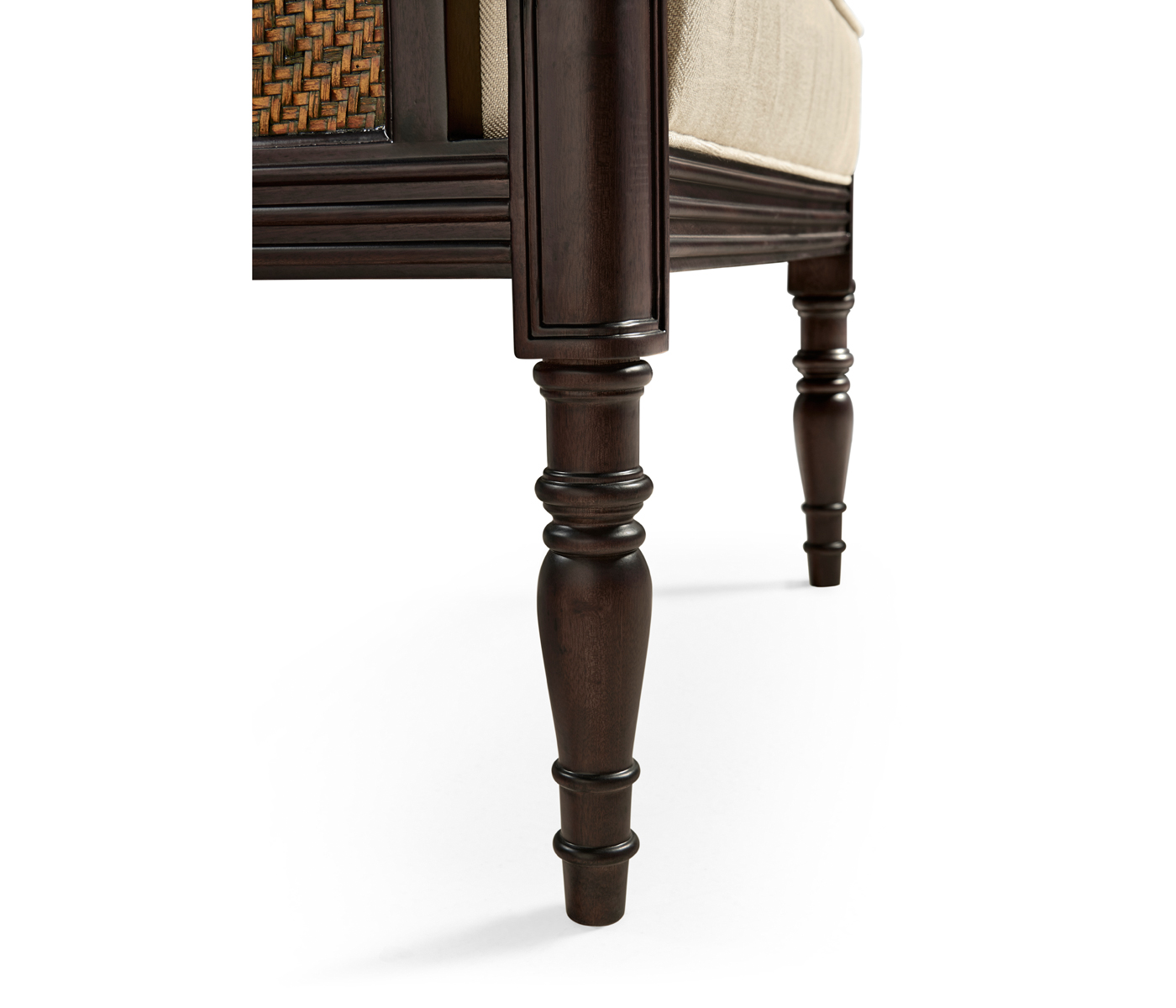 Bergere Brown Rattan Matte Sides & Back Occasional Chair