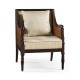 Bergere Brown Rattan Matte Sides & Back Occasional Chair