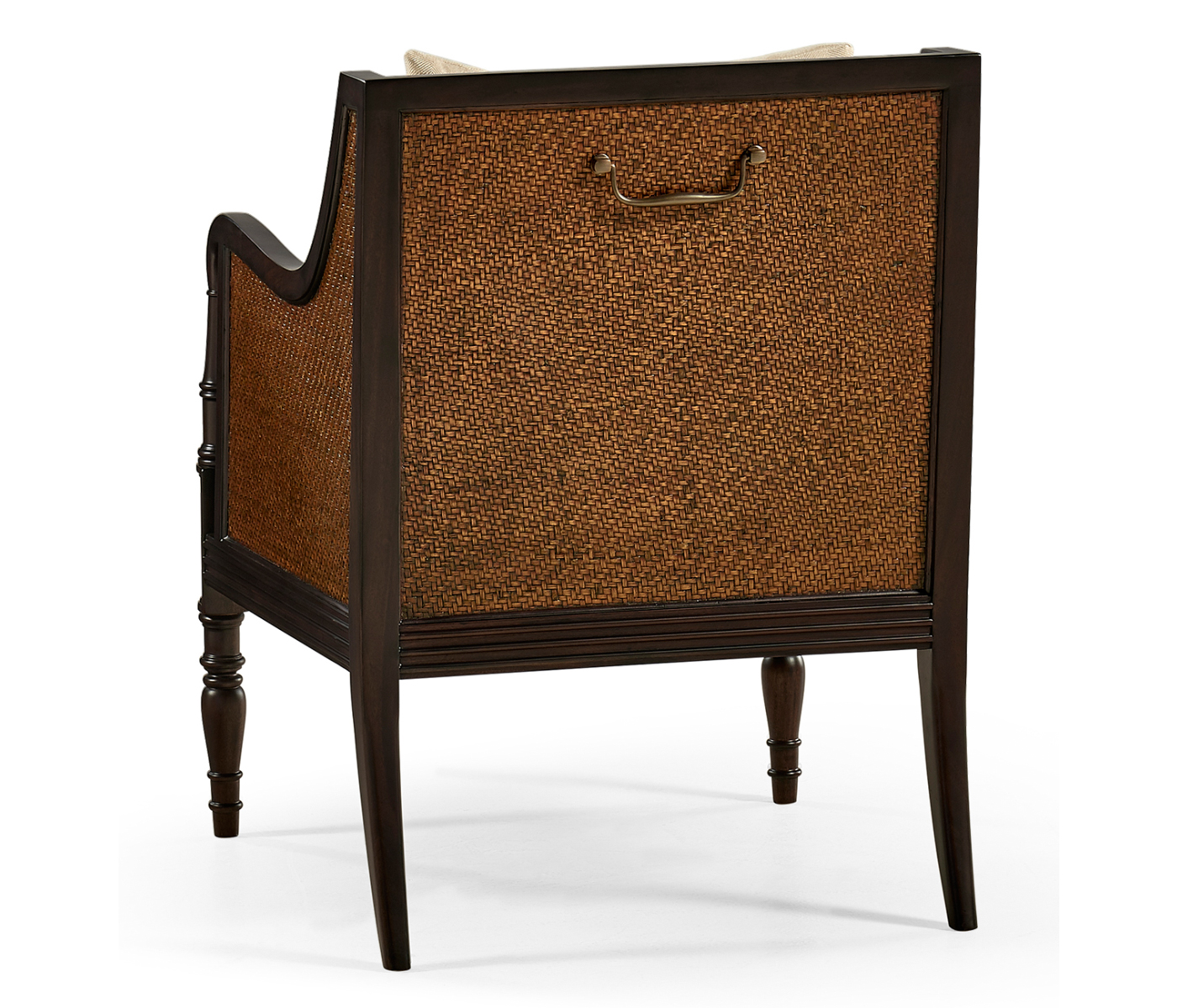 Bergere Brown Rattan Matte Sides & Back Occasional Chair