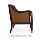 Bergere Brown Rattan Matte Sides & Back Occasional Chair
