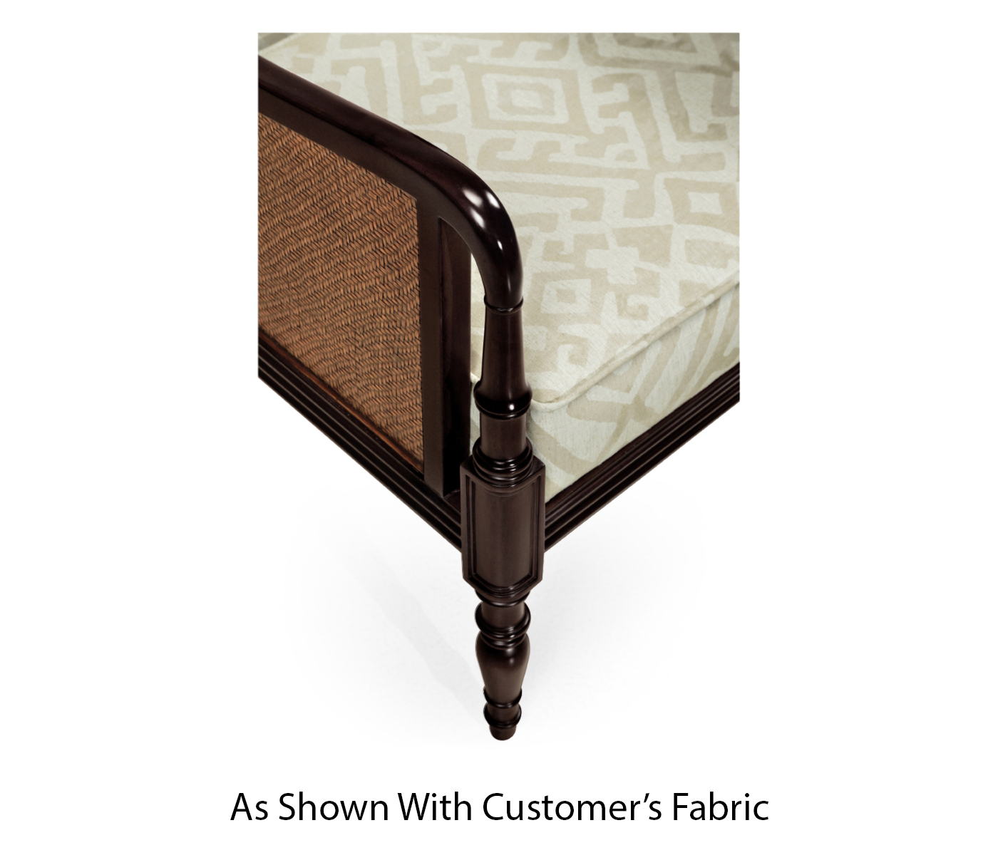 Bergere Brown Rattan Matte Sides & Back Occasional Chair
