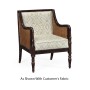 Bergere Brown Rattan Matte Sides & Back Occasional Chair