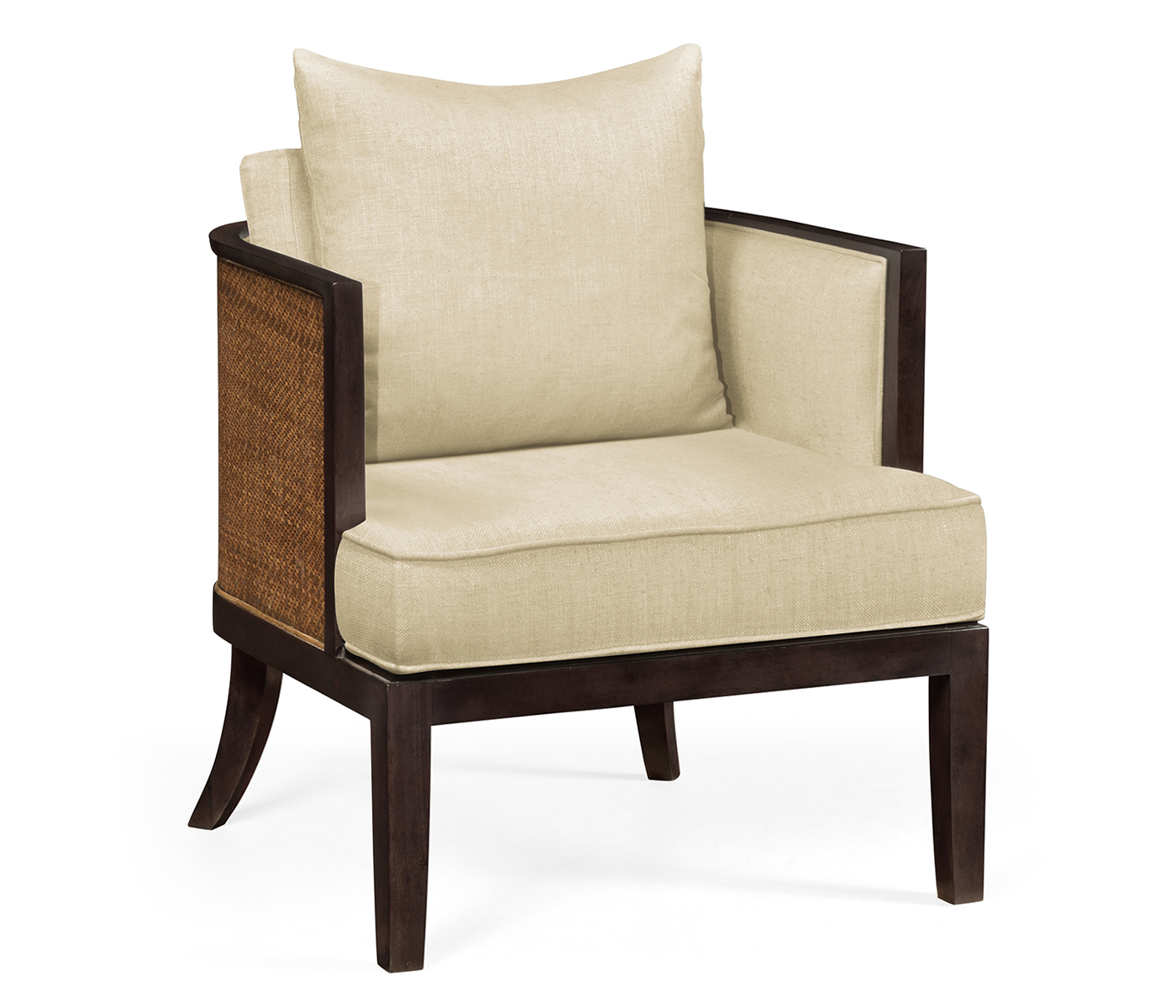 Langkawi Occasional Tub Chair with Rattan Matte Back