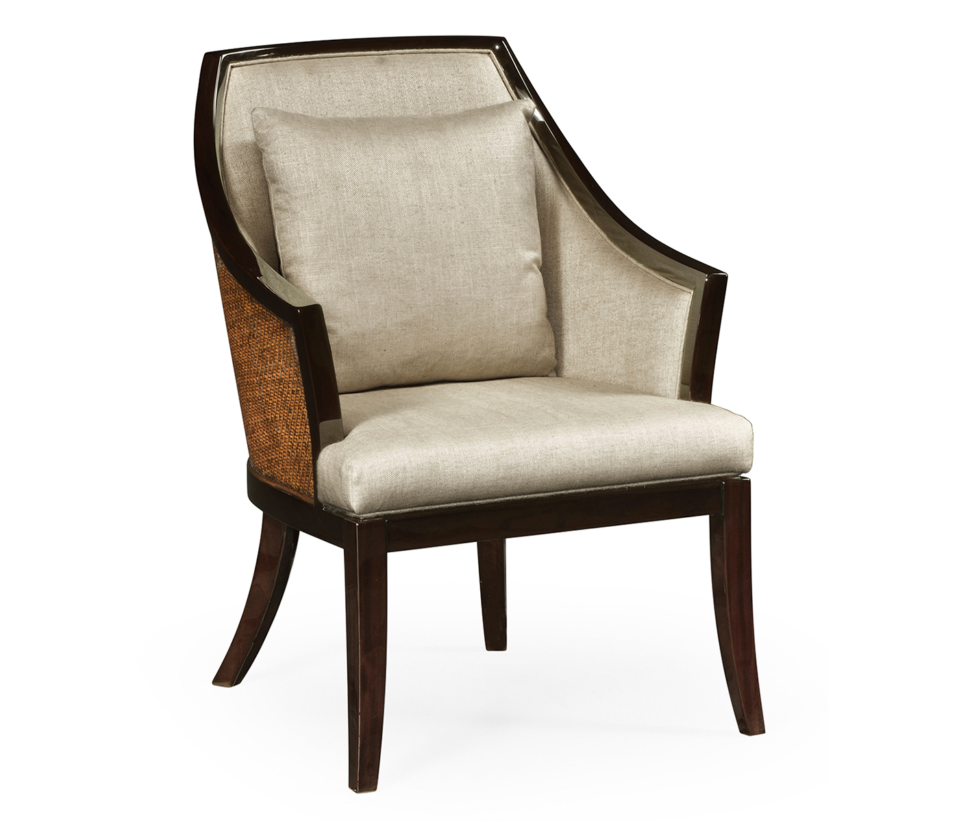 Langkawi Curved Sonokelling & Rattan Occasional Chair