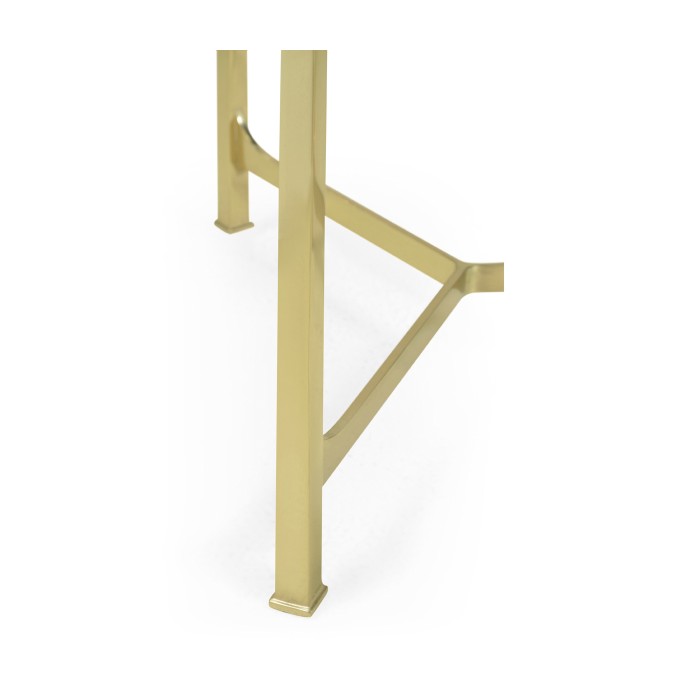 Medium Solid Brass & Eggshell & Laquer Top Round Lamp Table