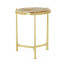 Medium Solid Brass & Green Onyx Top Round Lamp Table