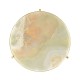 Large Solid Brass & Green Onyx Top Round Lamp Table