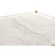 Rectangular Solid Brass & Blanco Equador Marble Top Coffee Table