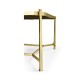 Rectangular Solid Brass & Blanco Equador Marble Top Coffee Table