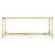 Rectangular Solid Brass & Red Brazil Marble Top Coffee Table