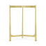 Small Solid Brass & Blanco Equador Marble Top Demilune Console Table