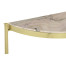 Small Solid Brass & Blanco Equador Marble Top Demilune Console Table