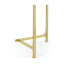 Small Solid Brass & Blanco Equador Marble Top Demilune Console Table