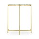 Small Solid Brass & Green Napoly Marble Top Demilune Console Table