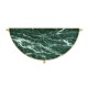 Small Solid Brass & Green Napoly Marble Top Demilune Console Table