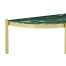 Small Solid Brass & Green Napoly Marble Top Demilune Console Table