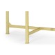Small Solid Brass & Green Napoly Marble Top Demilune Console Table