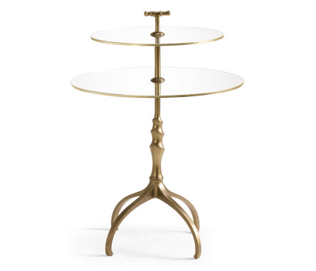 Round Bronze & Glass Side Table